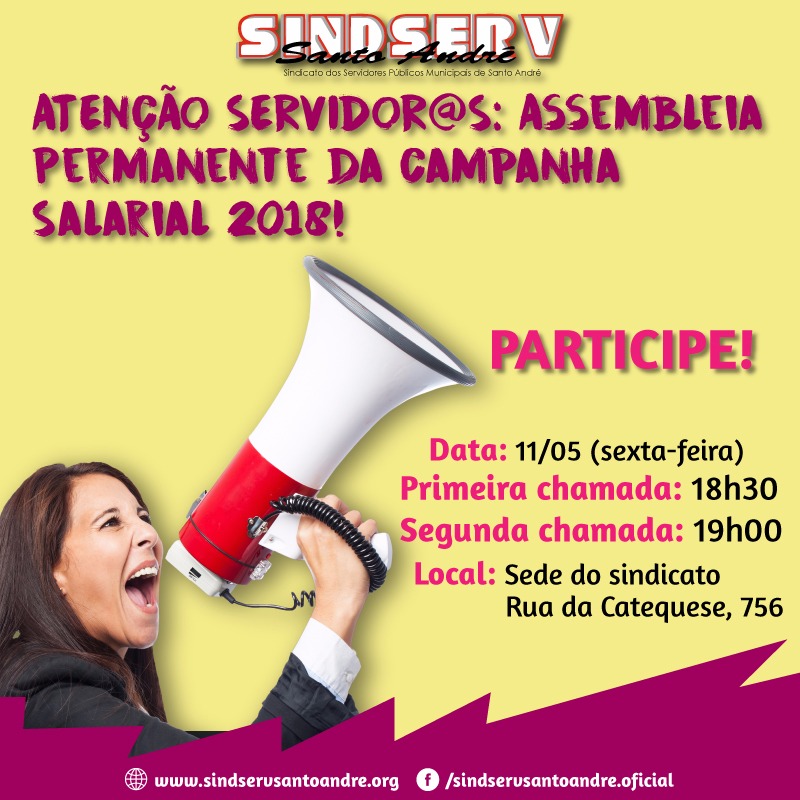 Imagem de Assembleia da Campanha Salarial nesta sexta-feira (11). Participe!