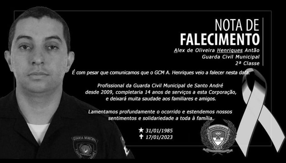 Imagem de Sindserv Santo André lamenta falecimento do GCM Alex Antão
