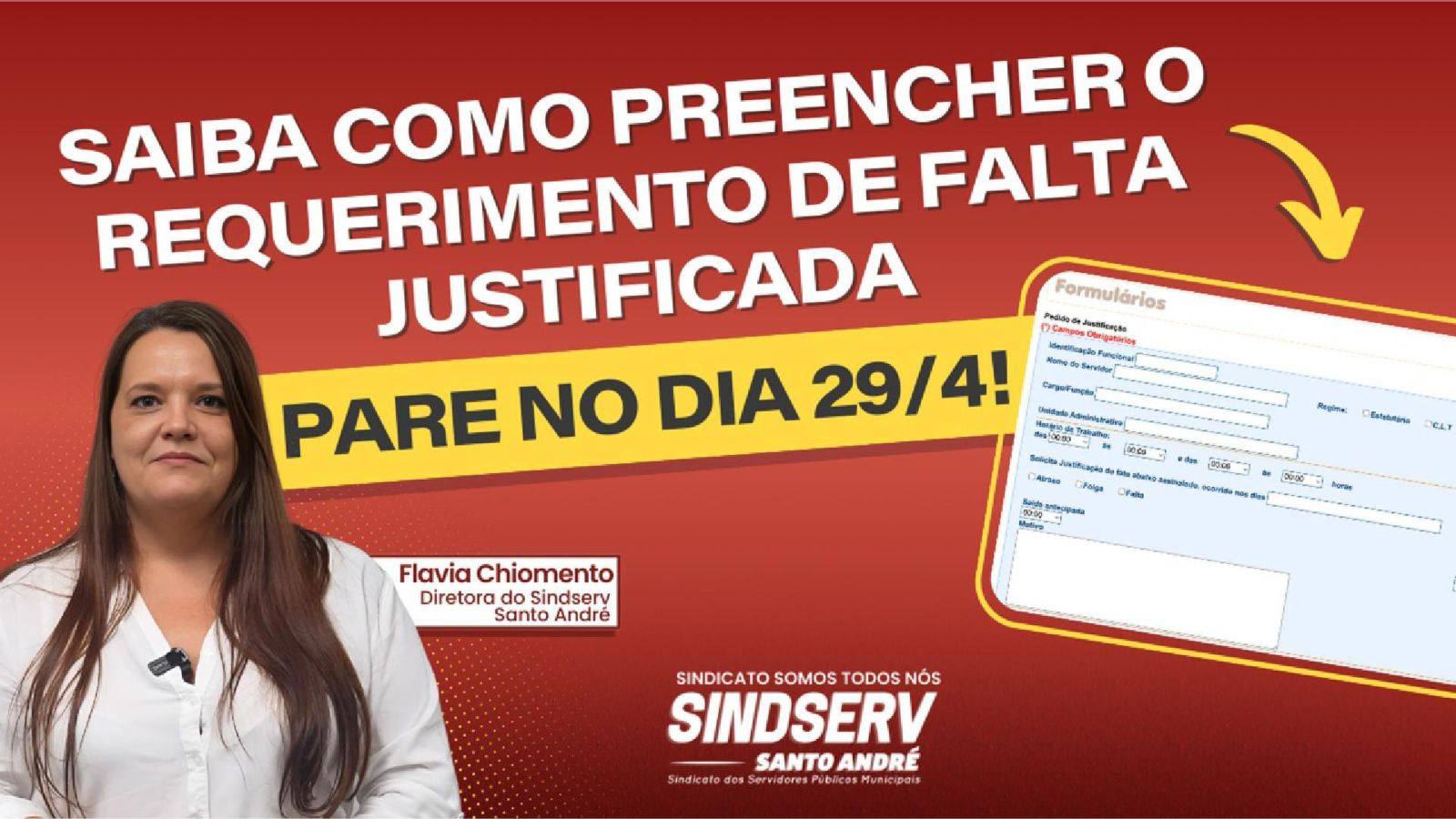 Imagem de Saiba como preencher o requerimento de falta justificada: Pare no dia 29 de abril 