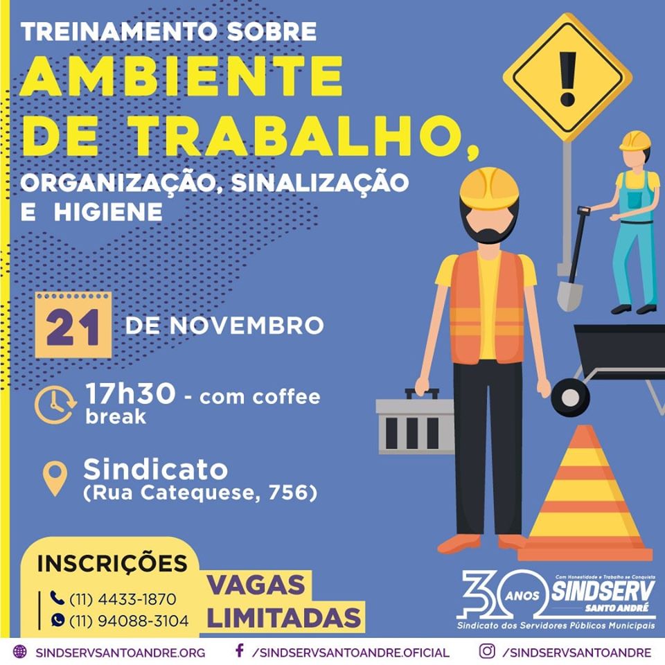 Imagem de Sindserv Santo André realiza treinamento Ambiente de Trabalho nesta quinta-feira (21) 