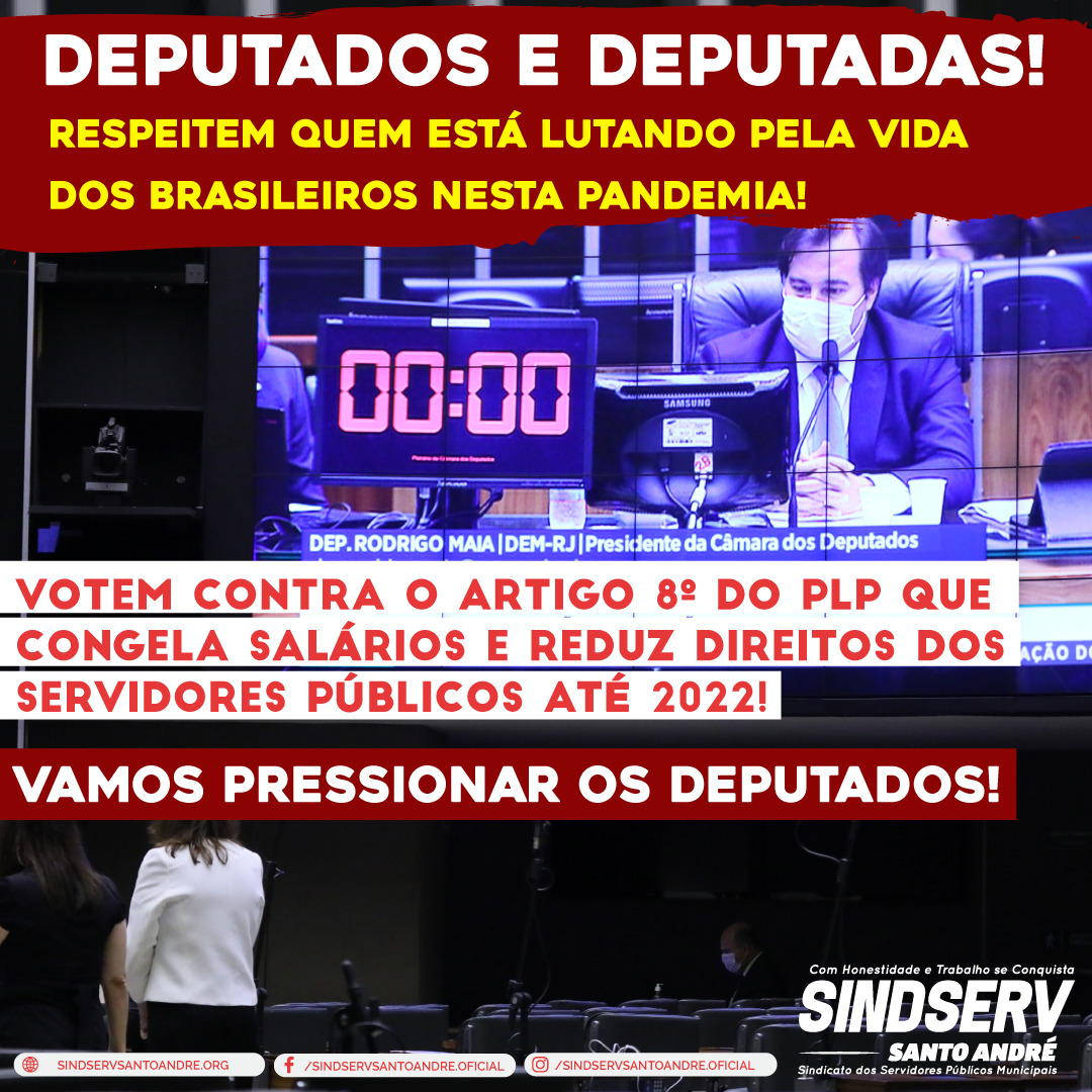 Imagem de Não ao congelamento de salários: Vamos  pressionar os deputados a EXCLUIR o artigo 8º do PLP