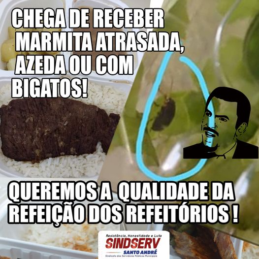 Imagem de Sindserv Santo André cria e-mail exclusivo para denúncias sobre marmita