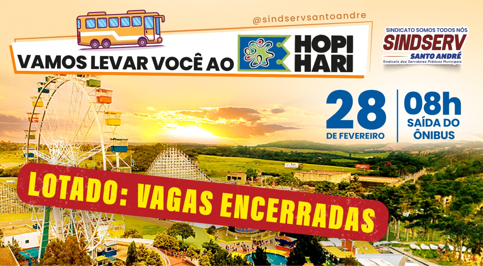 Imagem de Excursão lotada ao Hopi Hari: Sindserv agradece a participação dos servidores associados