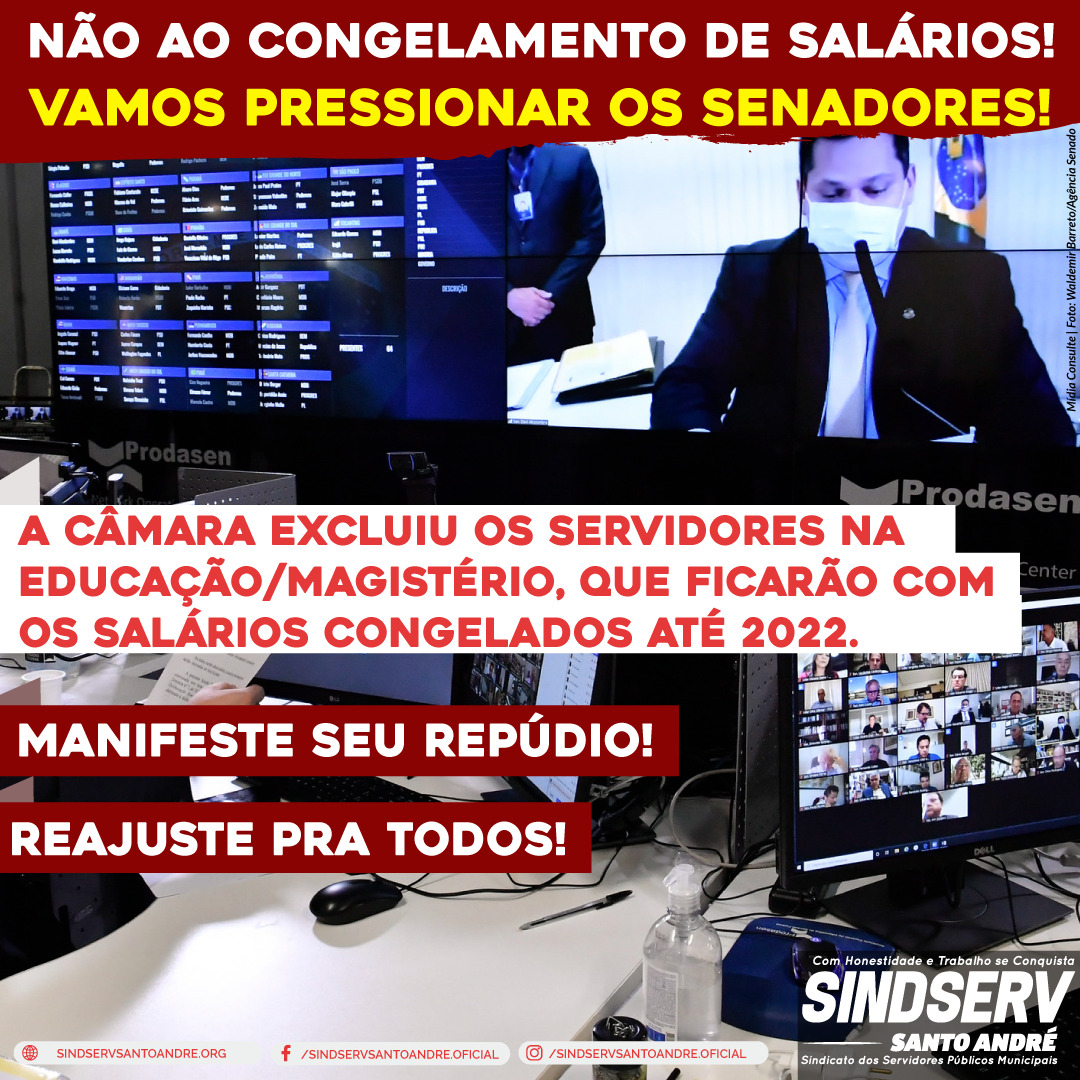 Imagem de Vamos pressionar os SENADORES! Diga não ao Congelamento dos Salários!