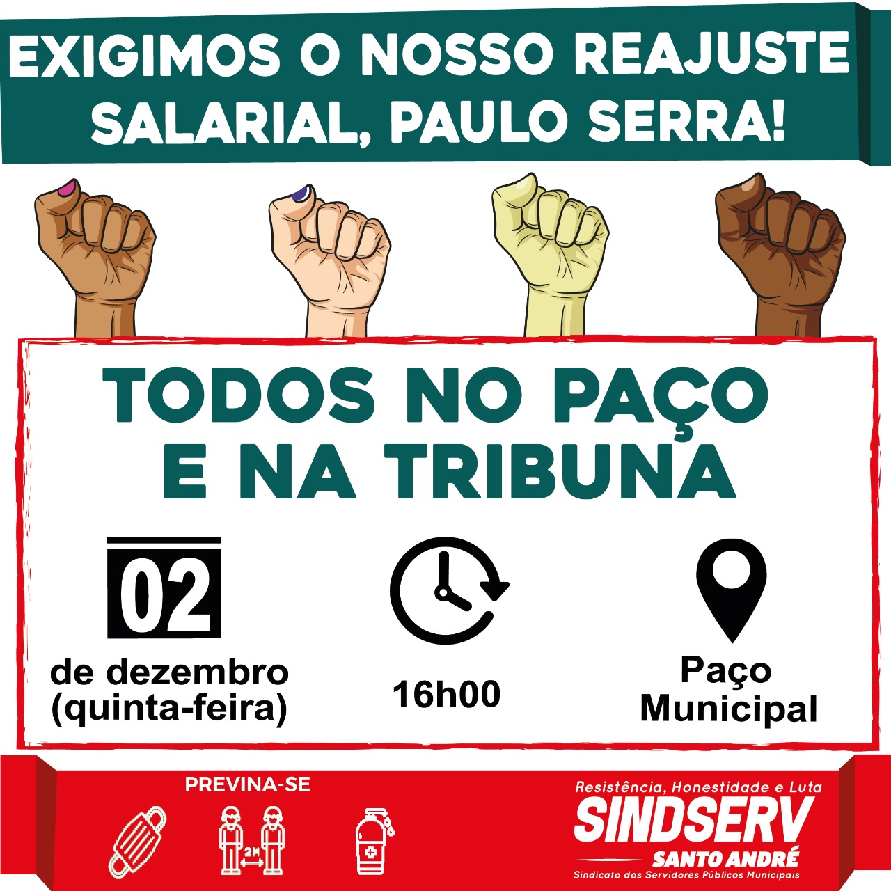 Imagem de Sindserv realiza ato público em defesa do Reajuste Salarial nesta quinta-feira