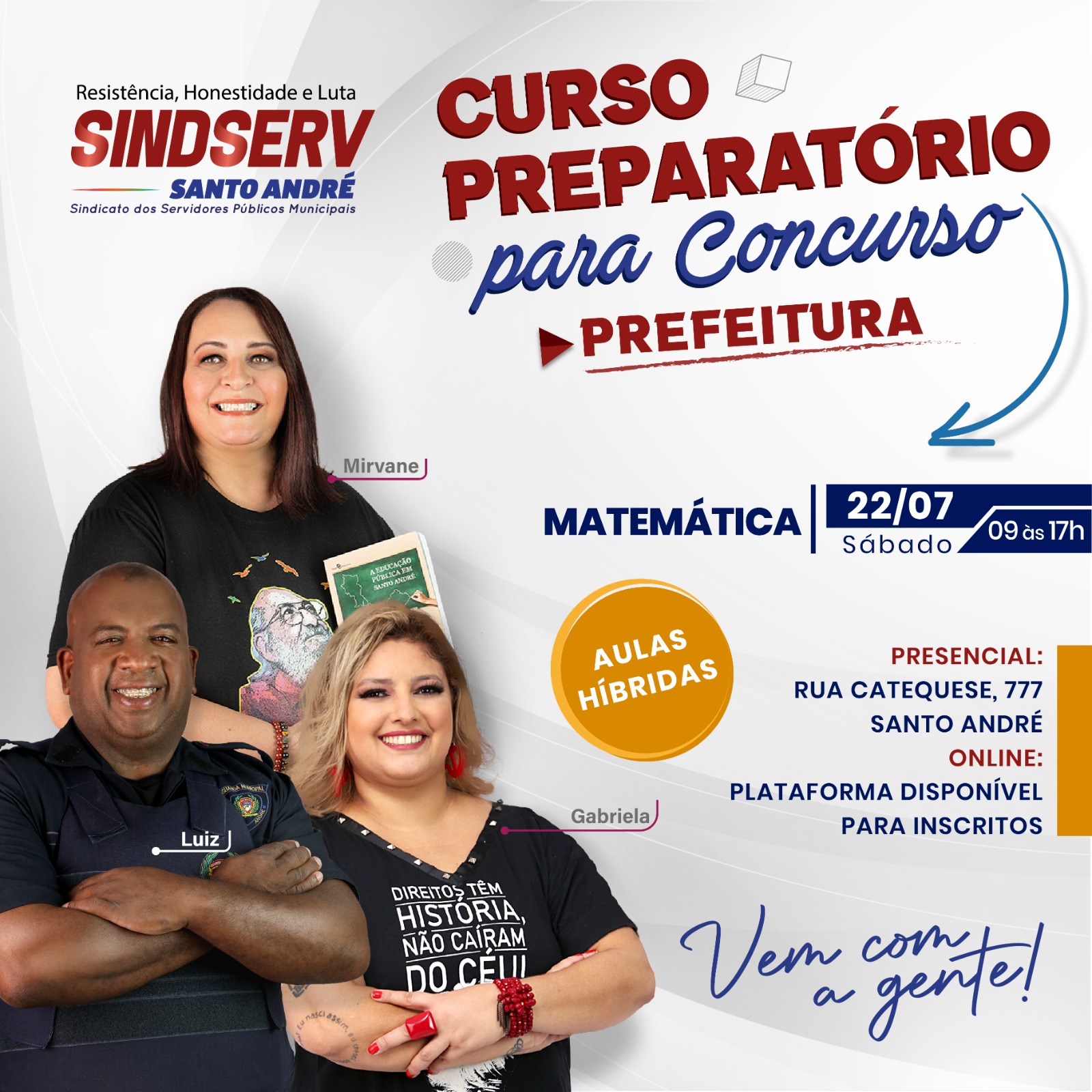 Imagem de Concurso 02 da PMSA:  Aula do Curso Preparatório do Sindicato neste sábado é de matemática