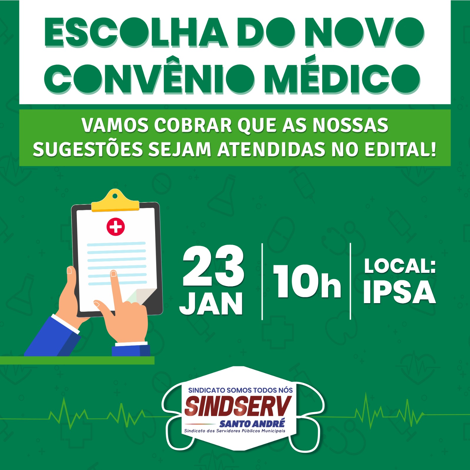 Imagem de Edital: Sindicato exigirá que sugestões dos servidores sejam atendidas no contrato de assistência médica